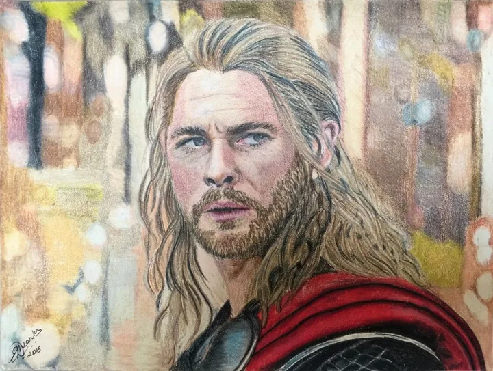 Chris Hemsworth as Thor, artwork by Esther Marker