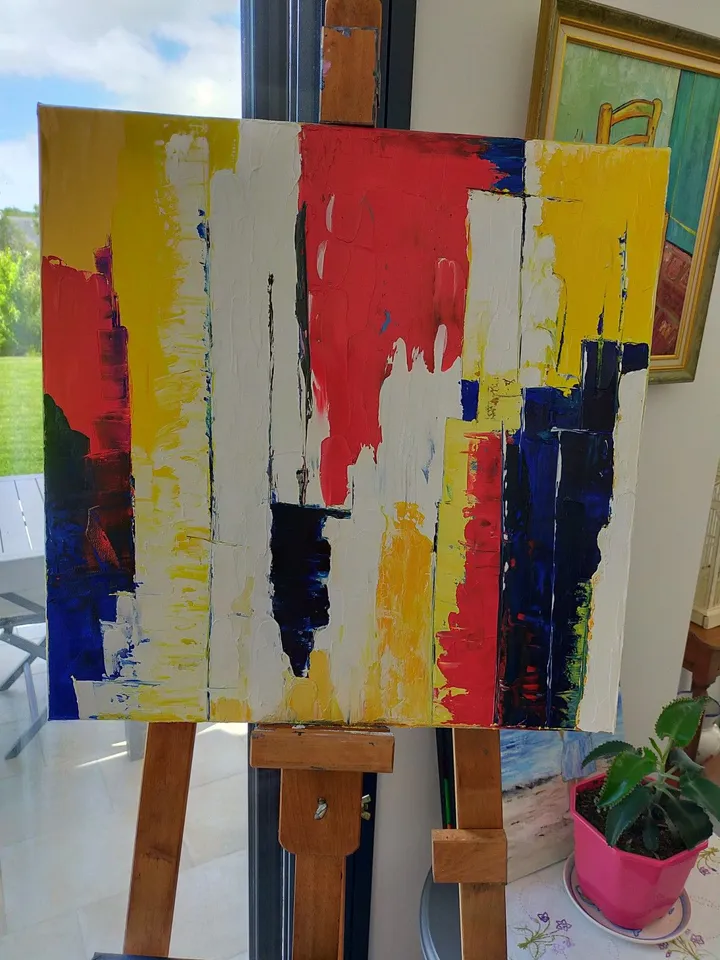 rouge et jaune, œuvre de annick Ayoul