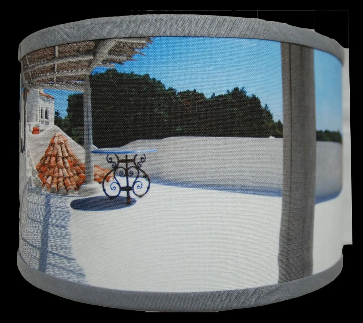 Lampshade Sardinia, artwork by Inger Whist