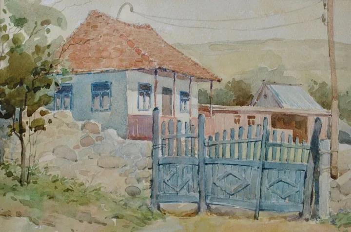 Old moldavian rural house, œuvre de Anatolii TOMOIANU