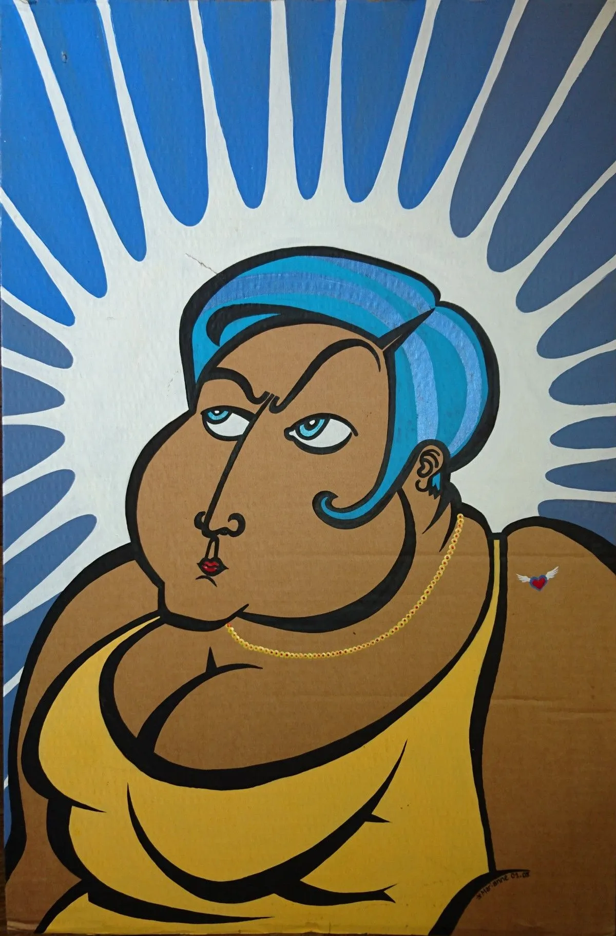 Blue hair, artwork by Marianne Thoyer
