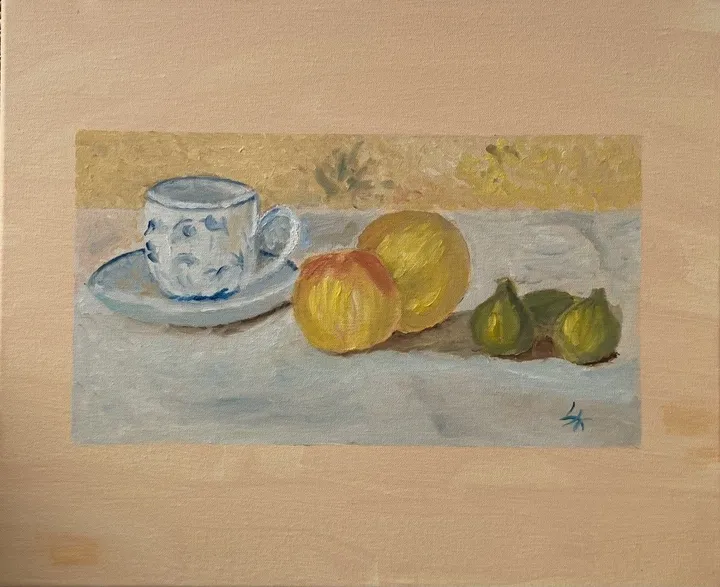 Nature morte de Renoir, œuvre de Lotfia Hamak