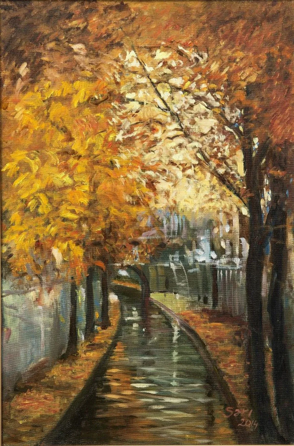 Canal in Amsterdam, œuvre de Osman SARI