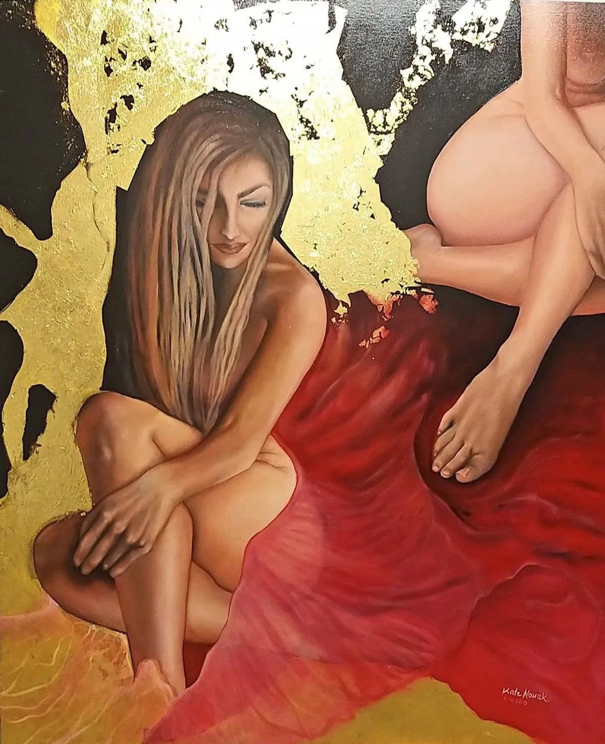 The Golden Wave oil on canvas 120 x 100 cm, artwork by Kate Nowak
