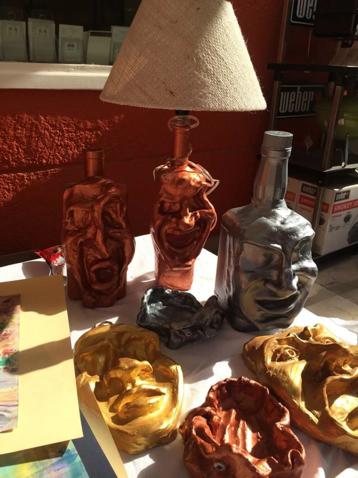 clay masks, artwork by Meline Ghaly