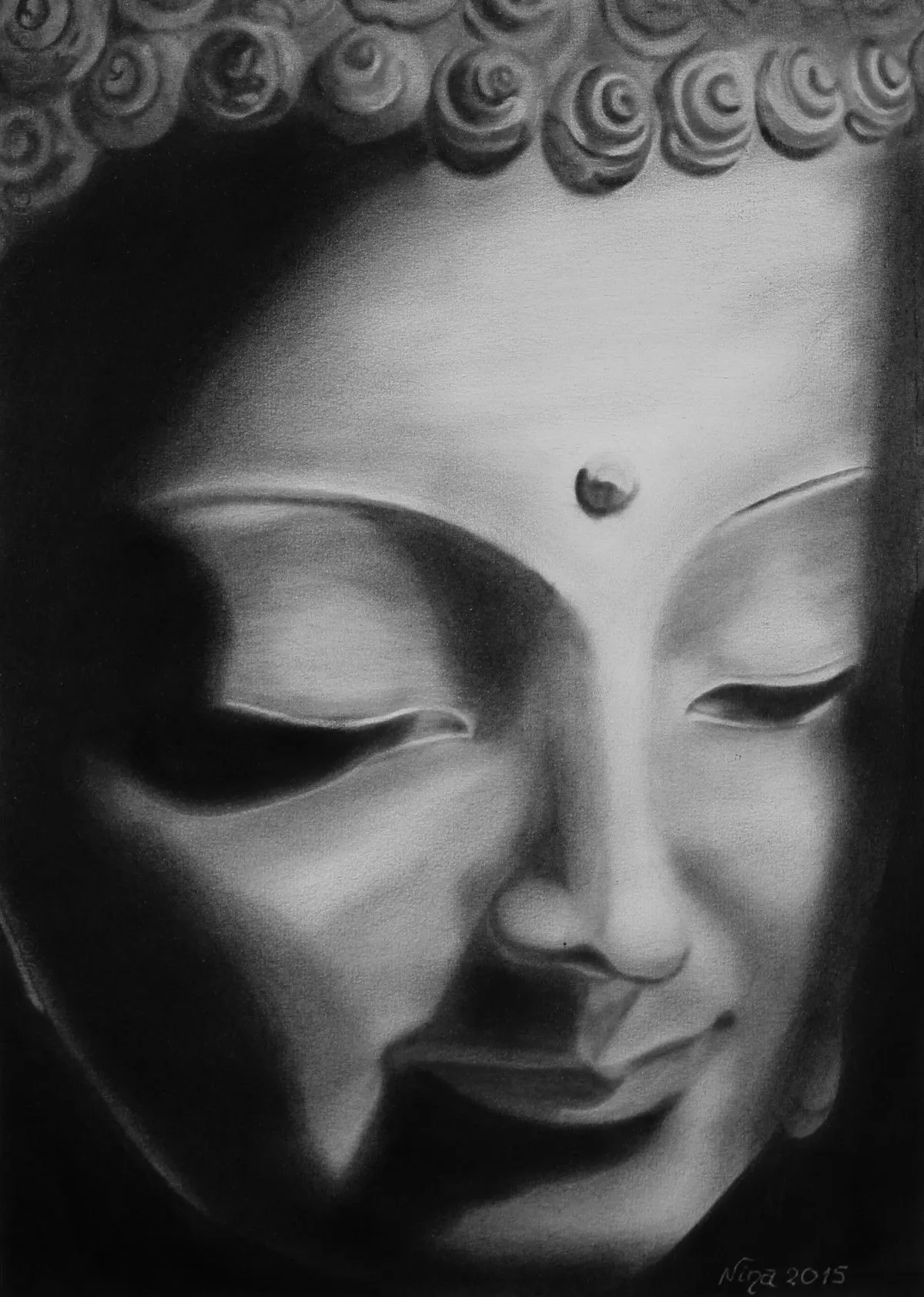 Bouddha statufié, artwork by Nina (Nadine Pillet)