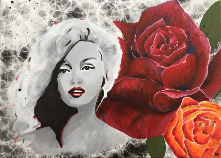 Marilyne roses, œuvre de Christel Fouche