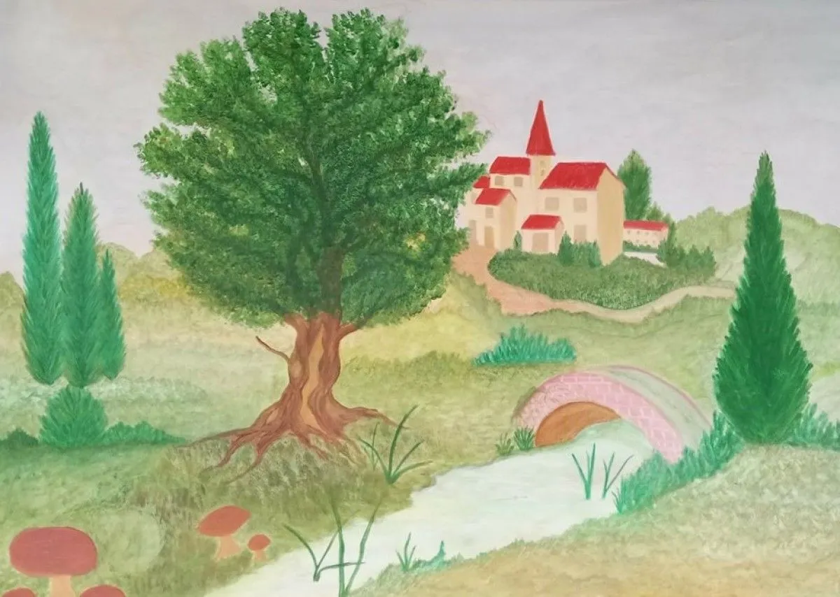Le petit pont de pierre, œuvre de Viviane RINCK
