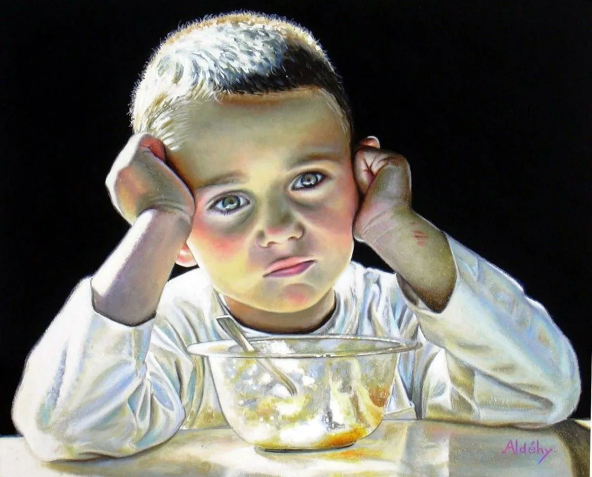 Portrait de Léonard De Vinci enfant, artwork by .. Aldehy