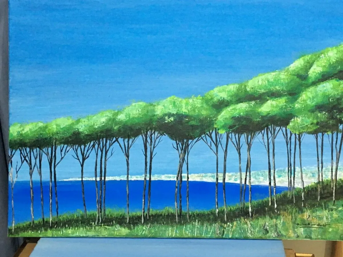 Pine trees, artwork by Ali Mourabet