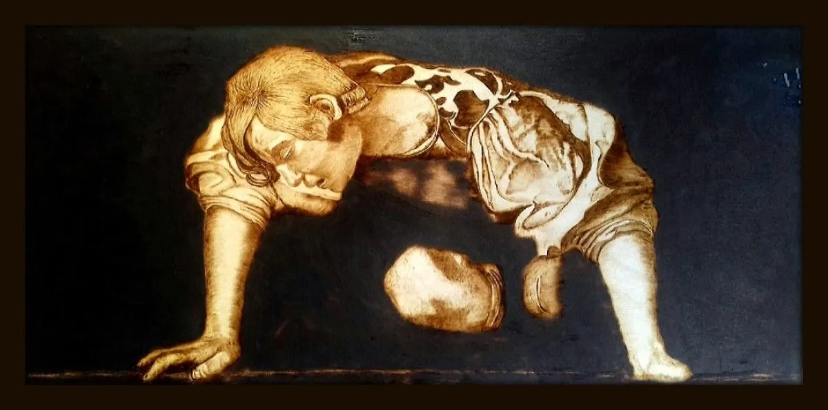 Pyrography Art - Narcissus, œuvre de Isidoros Roussos