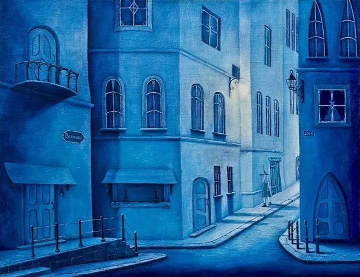 blue street, œuvre de Karen Babanni
