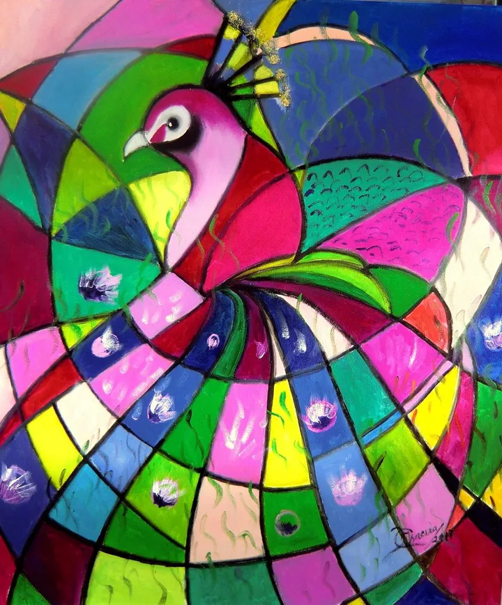 Peacock 4, œuvre de Isaura XAvier Campos