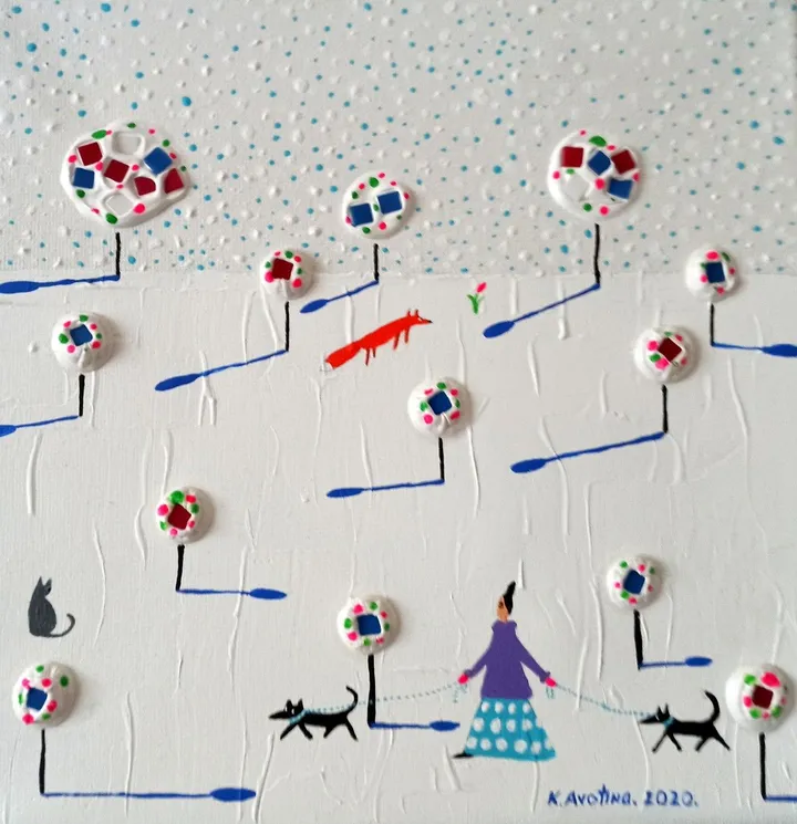 Like In A White Quilt, artwork by Katrina Avotina