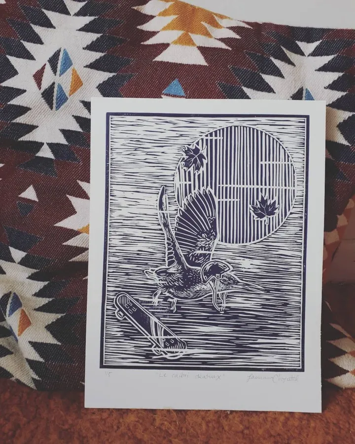 Le colibri skateux, artwork by Laurianne Choquette