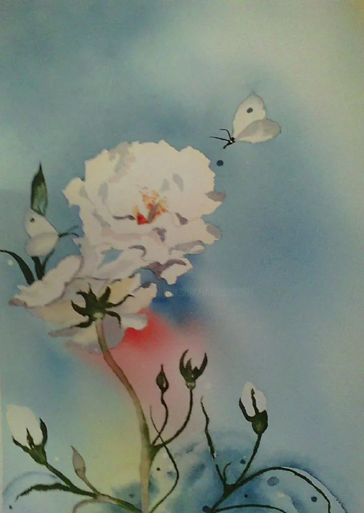 ROSE BANCHE, œuvre de Thérèse Hanot