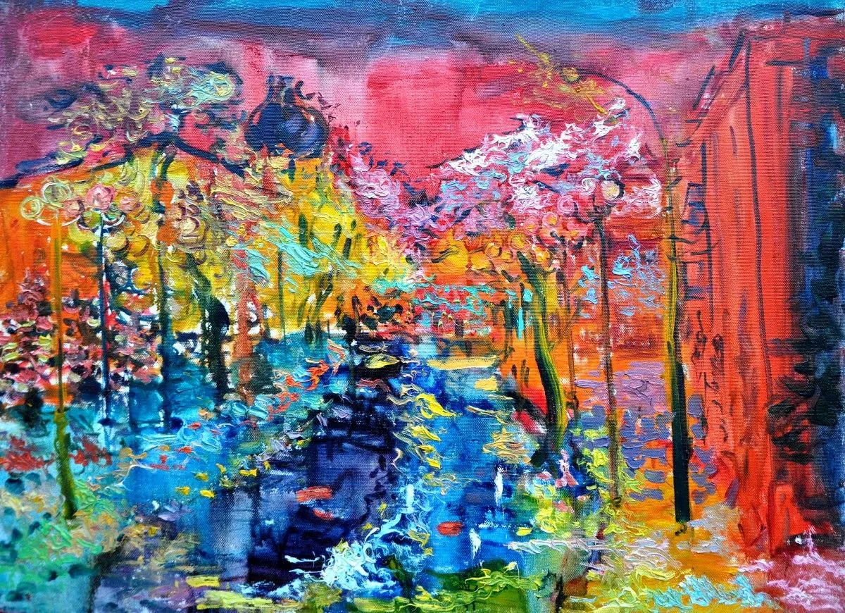 Night lights of the city, œuvre de Olga Bezhina