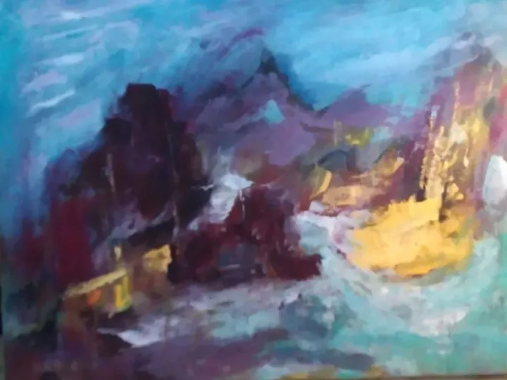 "TEMPETE EN THAILANDE", œuvre de Renée MARCINEK