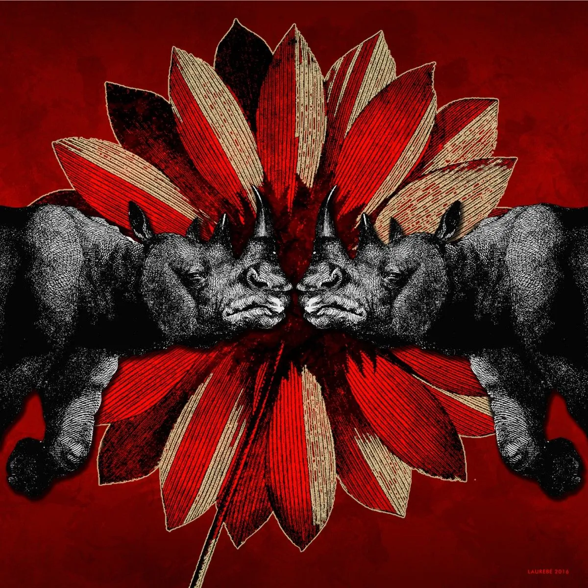Rhinos, artwork by LaureBé Graphiste