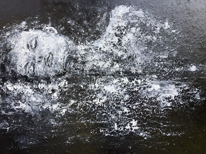 Se laisser transporter par la vague., œuvre de Nancy Gaussiran