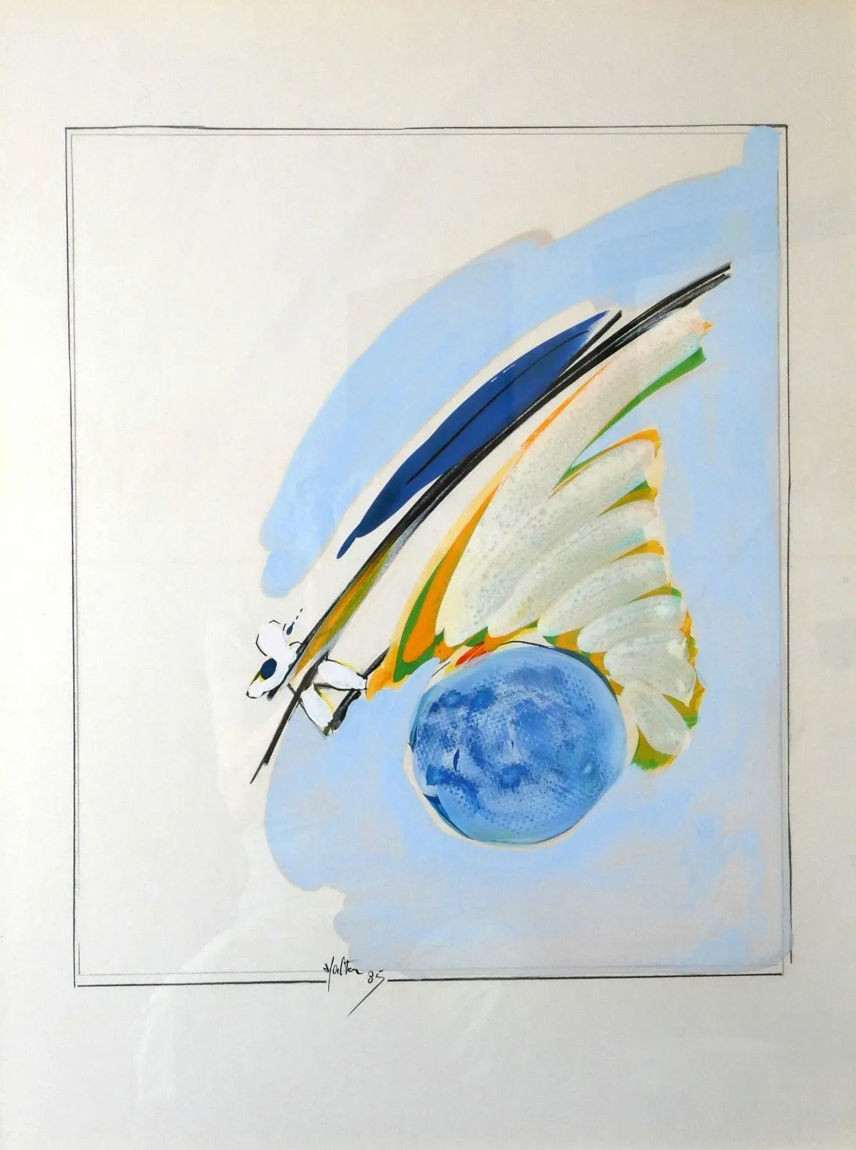 Bonhomme boule bleue, œuvre de Alain HALTER