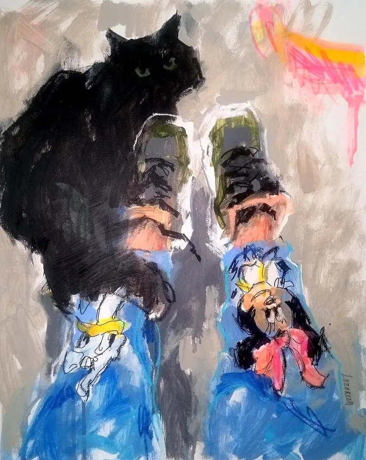 Black Cat & Minnie Mouse #1, œuvre de Valerie Lazareva