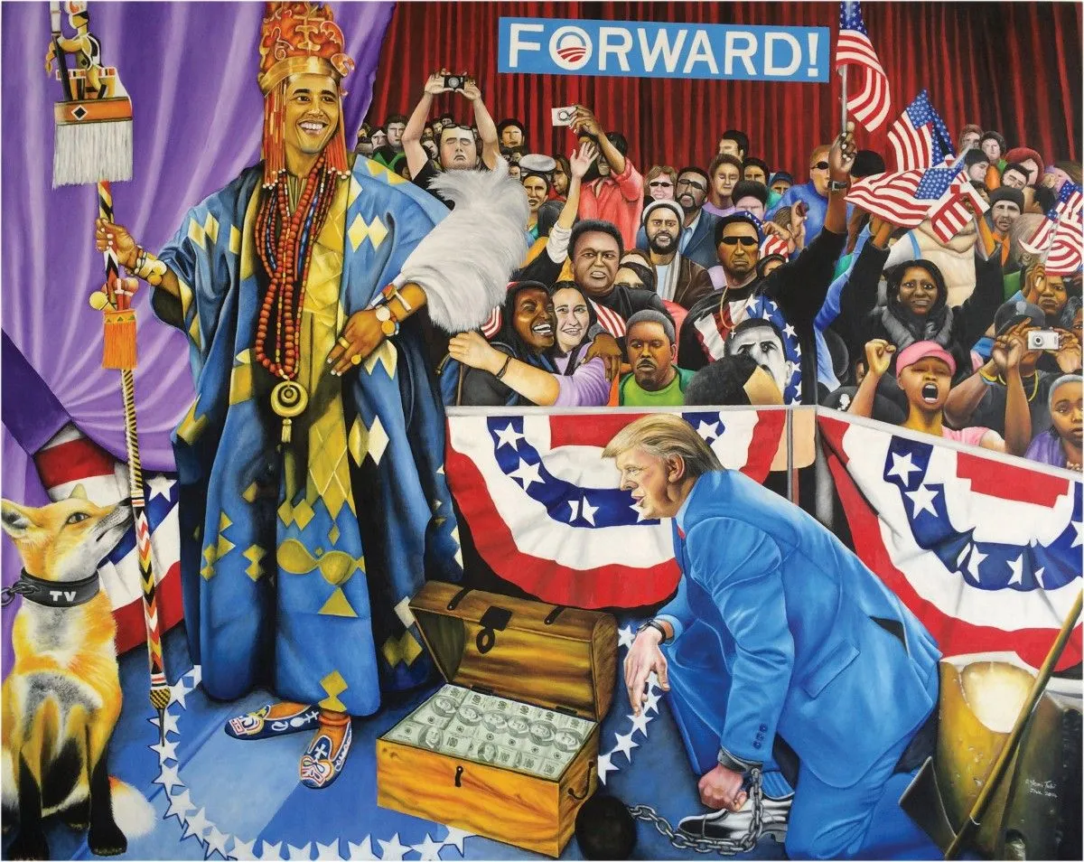 Kabiyesi Oba Obama (Unquestionable King Obama), œuvre de O. Yemi Tubi