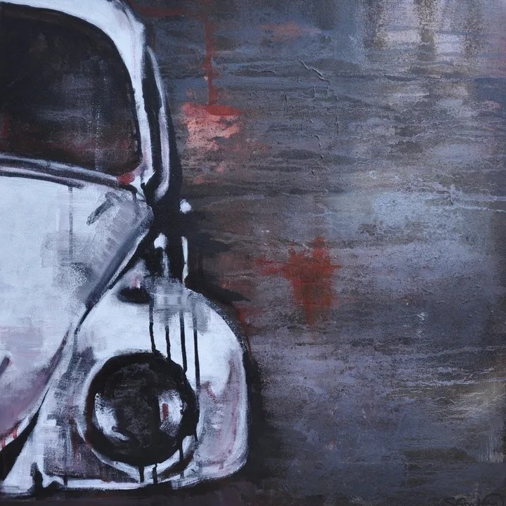 White VW Beetle, œuvre de Stephanie Fonteyn