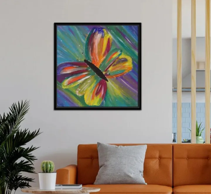 Colorful Abstract Butterfly Painting, artwork by Artby Syedahina