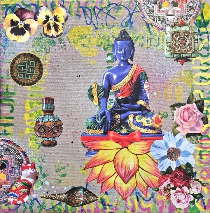 Blue Buddha, artwork by Lorette C Luzajic