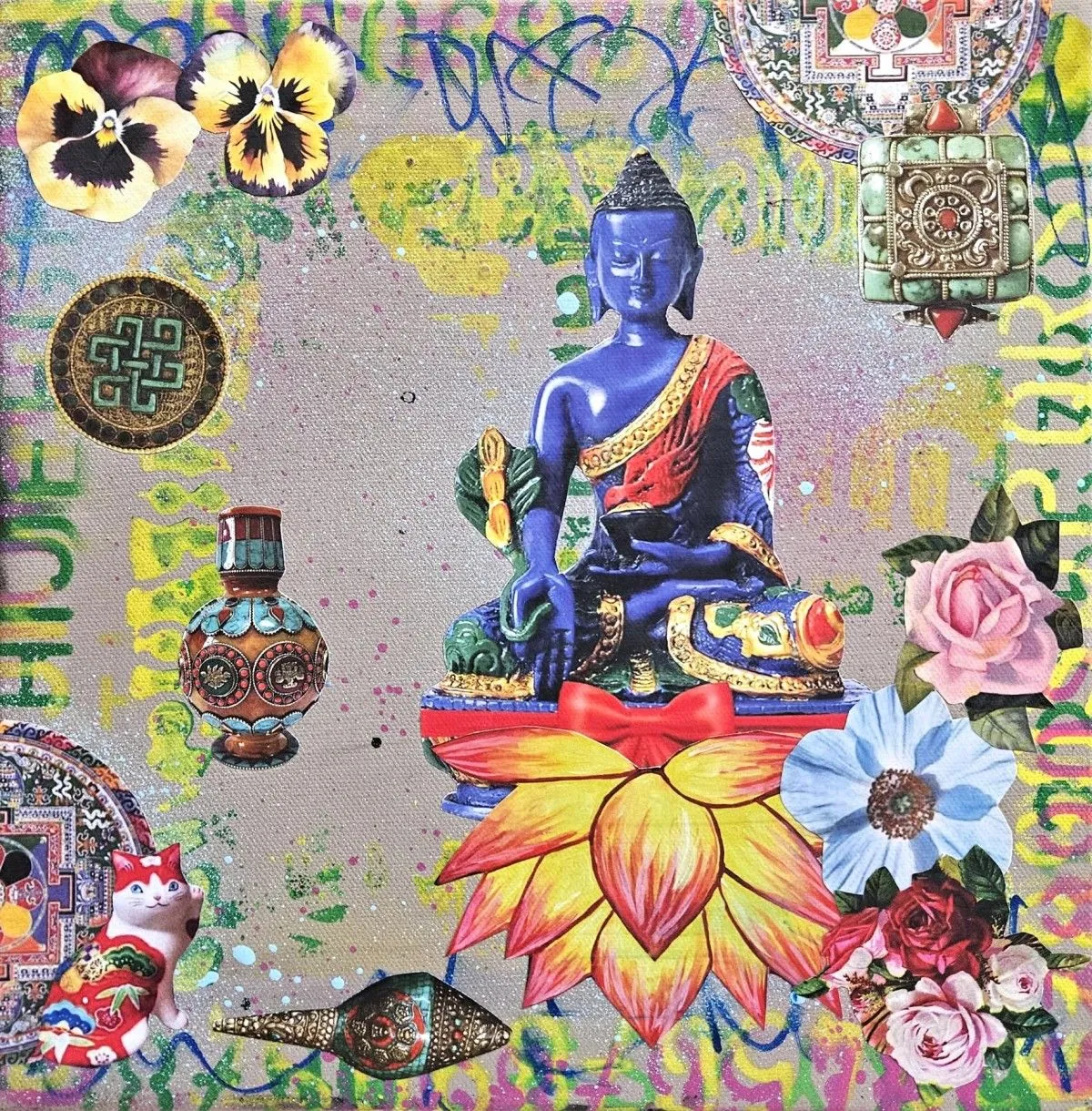 Blue Buddha, œuvre de Lorette C Luzajic