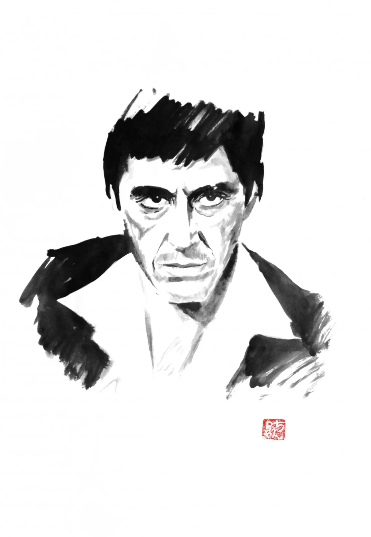scarface, œuvre de pechane sumi-e