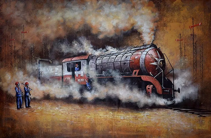 Nostalgia of Steam Locomotives_45, œuvre de Kishore Pratim Biswas