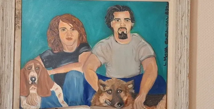 My boys, artwork by Ligia Moya