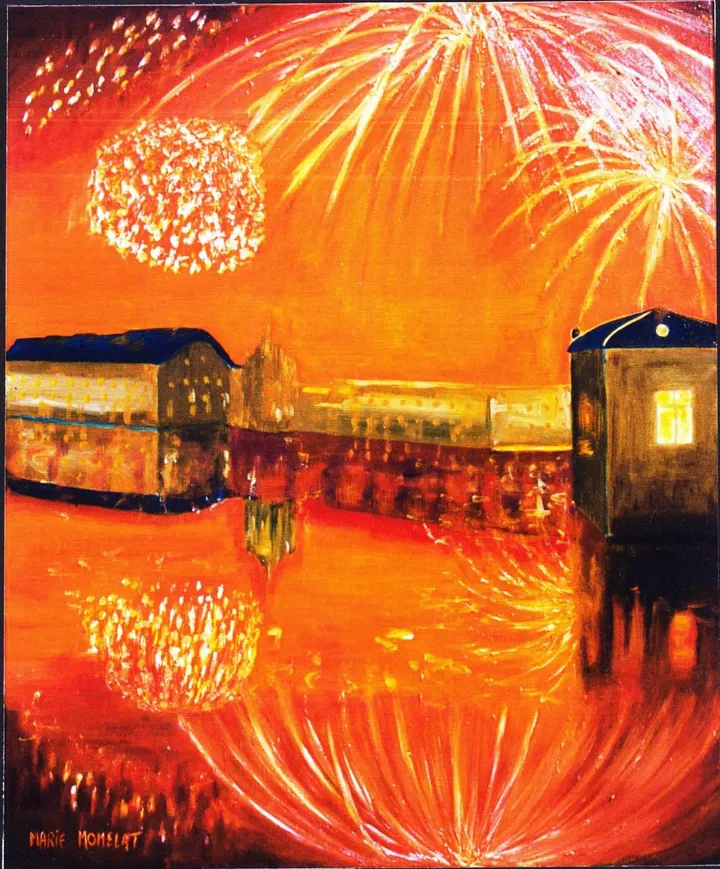 feux d'artifice sur Chantilly, artwork by marie momelat