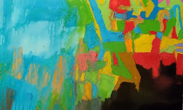 Yellow and Green Lights 2, artwork by Abhishek Kumar