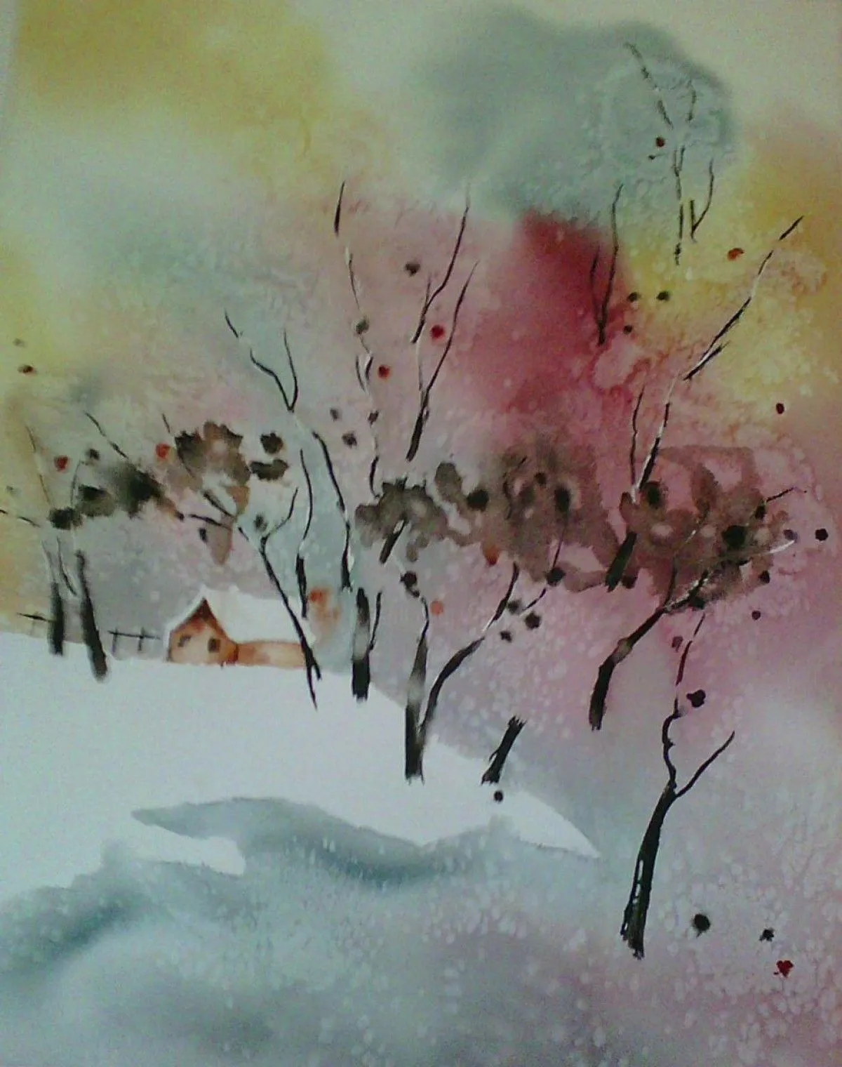 SOLEIL D'HIVER..., œuvre de Thérèse Hanot