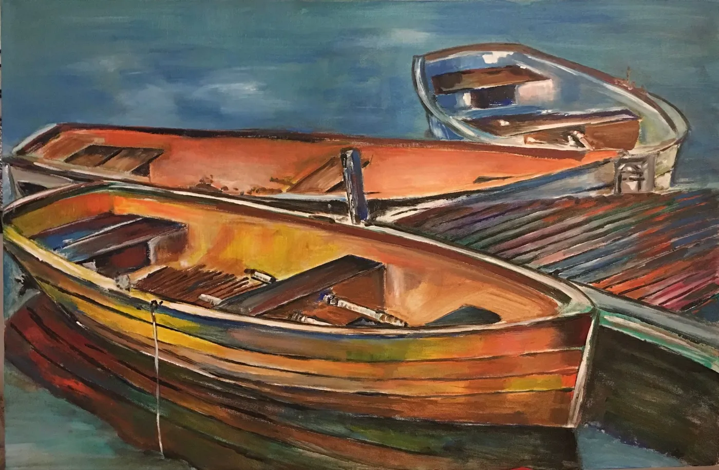 Resting Boats, artwork by Colette Acra