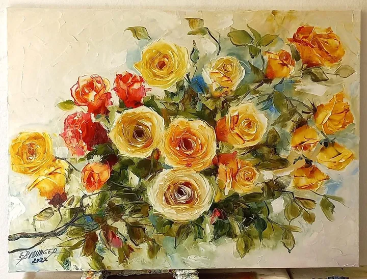 October roses, artwork by Bissinger Elena