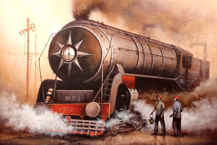Nostalgia of Steam Locomotives_14, œuvre de Kishore Pratim Biswas
