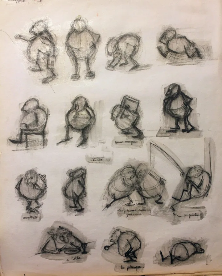 Les obèses - The big persons, œuvre de Jean Bessat