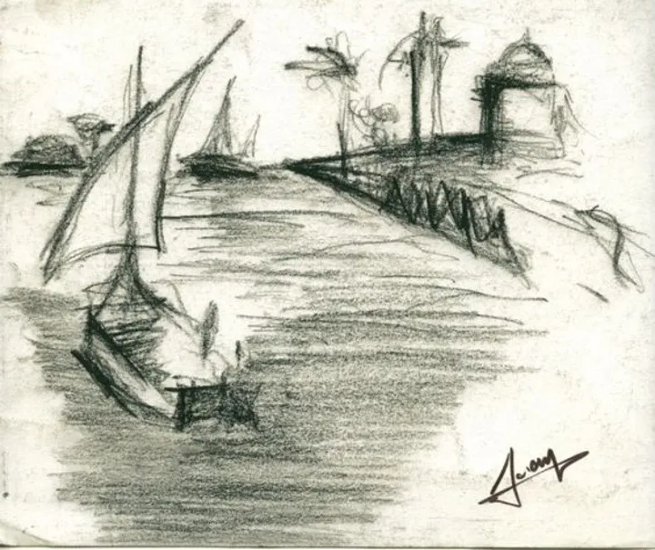 Copying "Mahmoud Said", œuvre de Loay Youssef