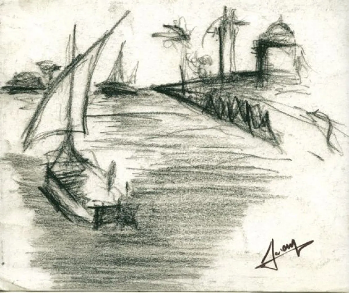 Copying "Mahmoud Said", œuvre de Loay Youssef