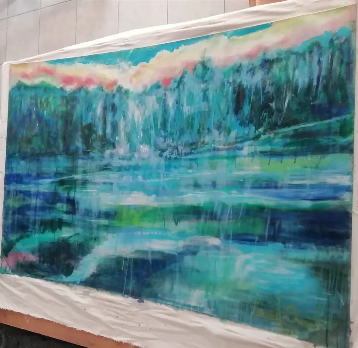 blue mist, œuvre de Suzette Swart