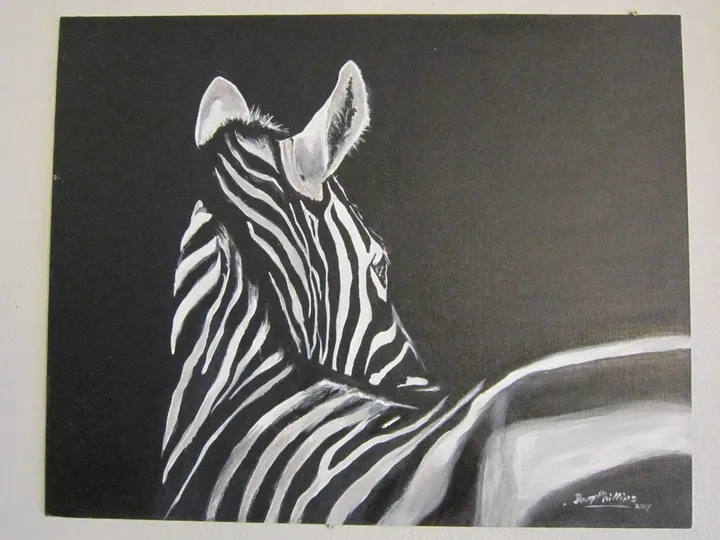 Zebra looking right, œuvre de doug phillips