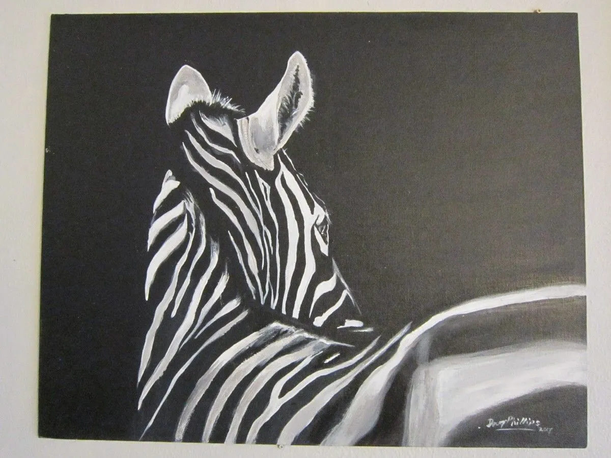 Zebra looking right, œuvre de doug phillips