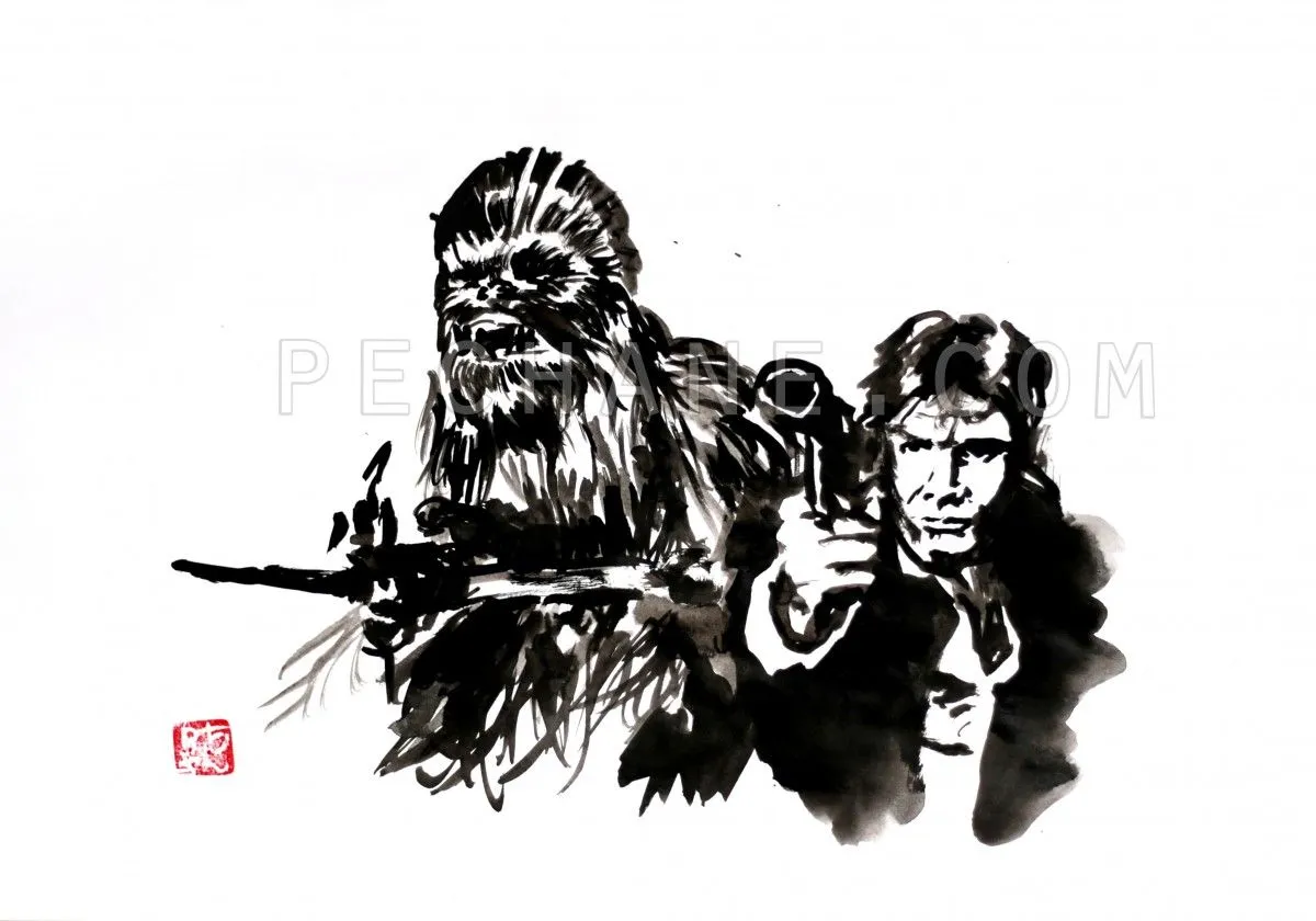 star wars, artwork by pechane sumi-e