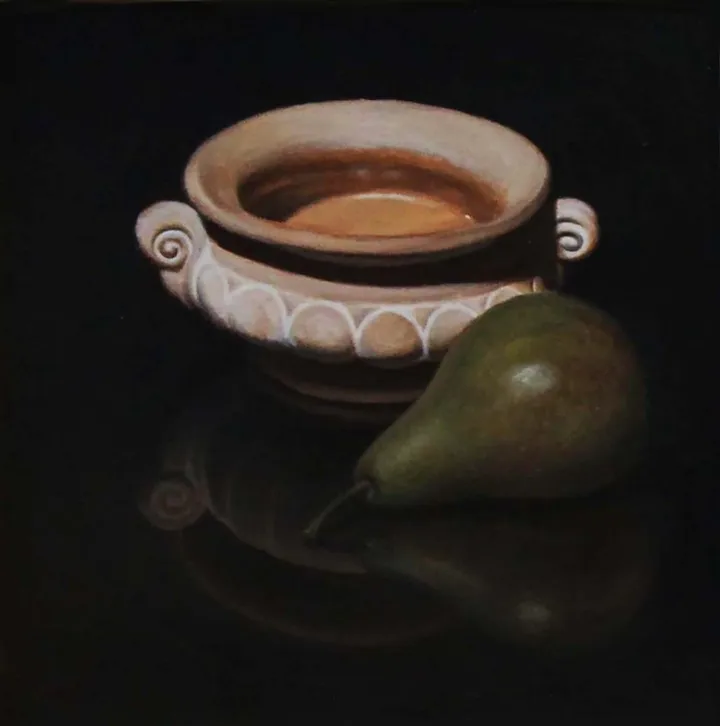 A Jar and a Pear, artwork by James Zhao