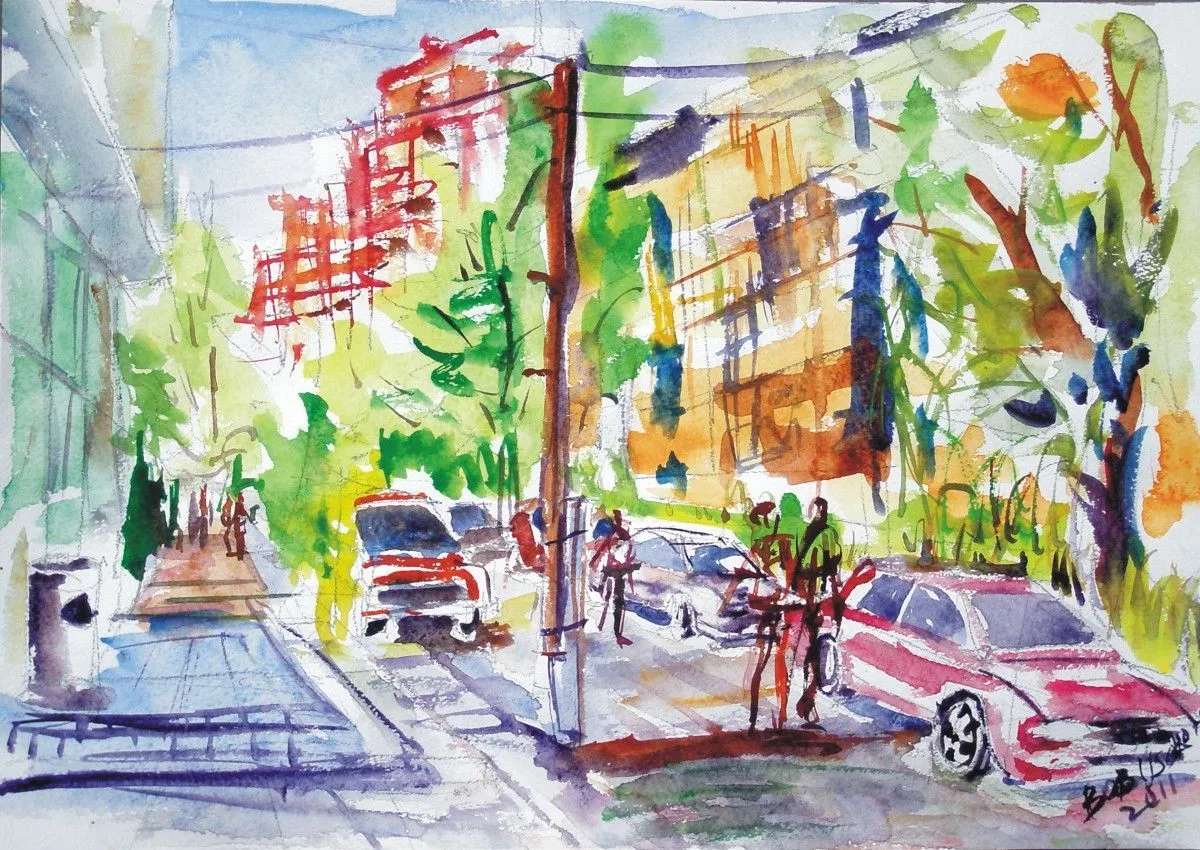 Aimanova street Almaty, artwork by Akpan Usoroh