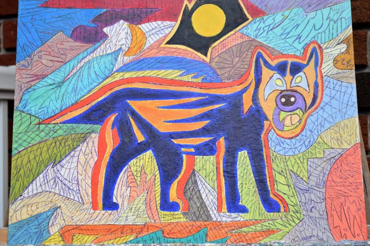 Loup à la langue d'or, œuvre de Denis Roucau